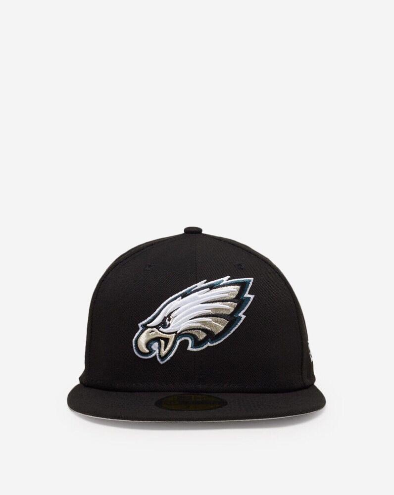 New Era Philadelphia Eagles Super Bowl Side Patch Black 59FIFTY Fitted Hat 7 3/4 - Picture 2 of 5